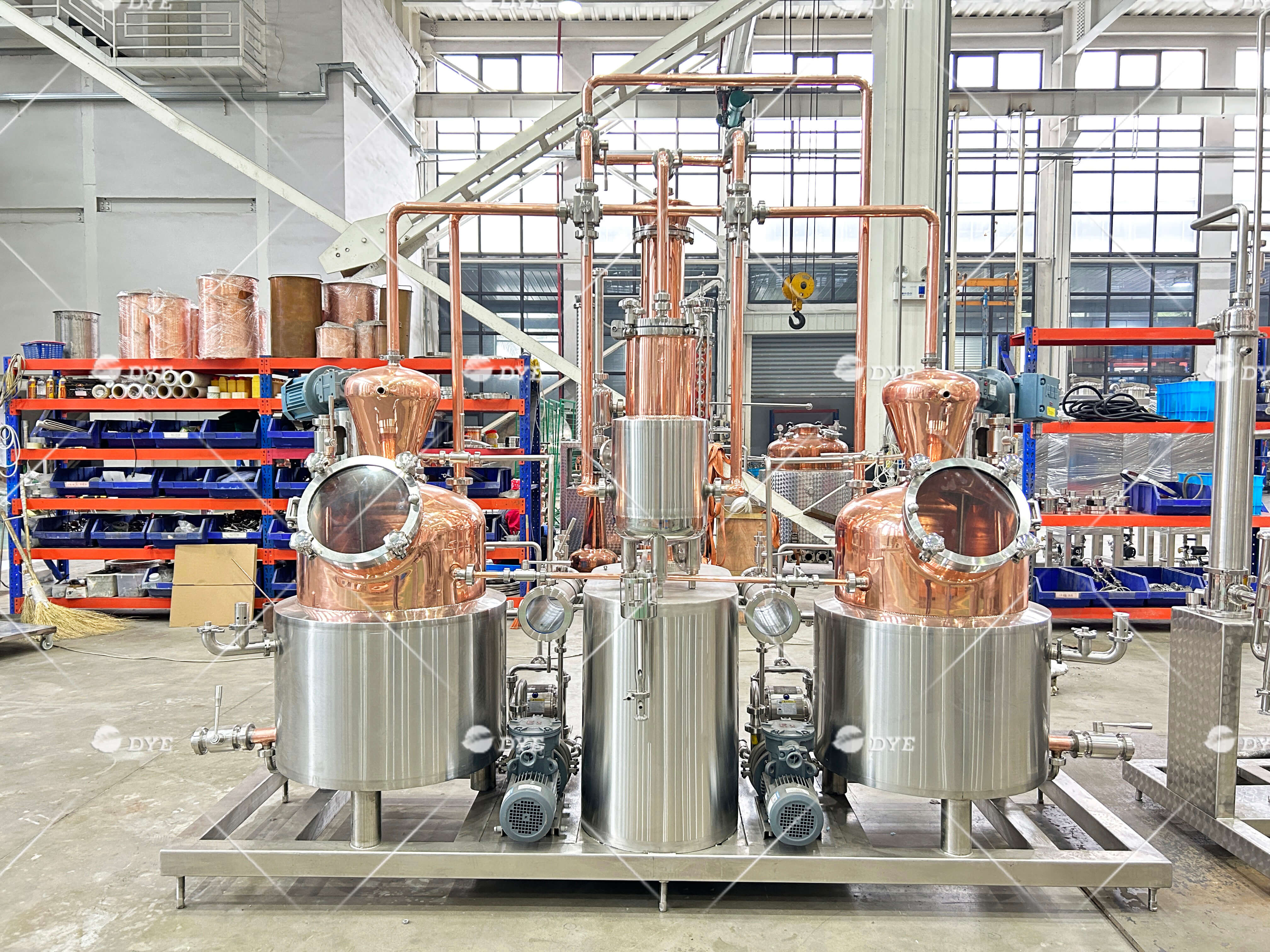DYE 100L Double Pot Still Виски Медное дистилляционное оборудование Многофункциональный маленький перегонный куб